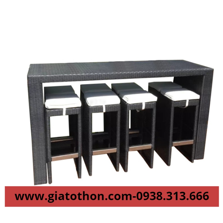 BỘ BÀN GHẾ QUẦY BAR MÀU TỐI bàn ghế nhựa quầy bar tphcm giá rẻ