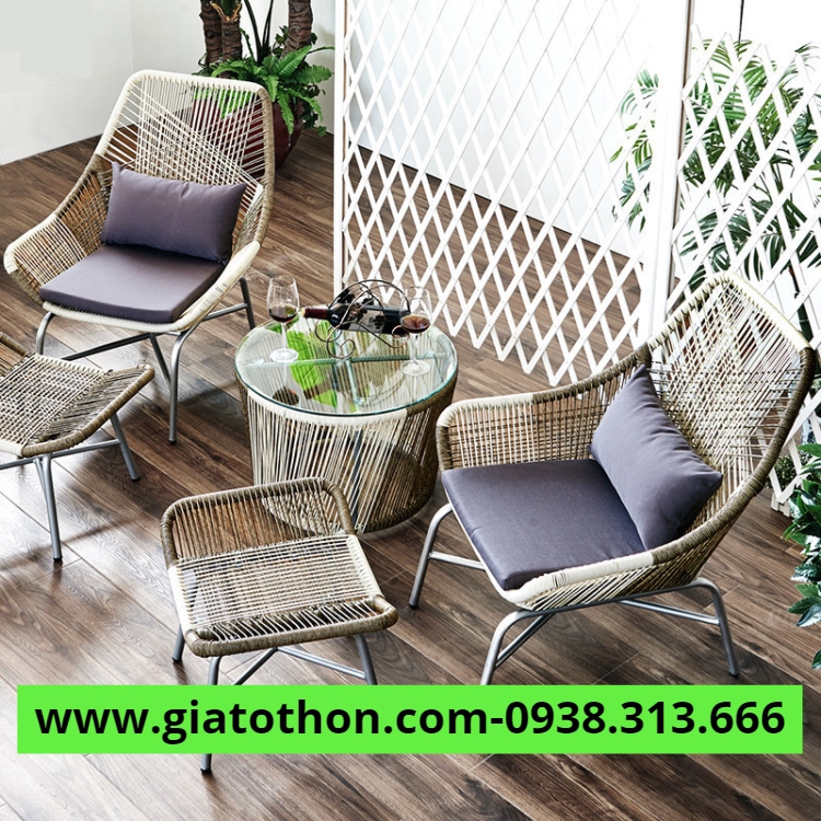 nội thất bàn ghế mây nhựa
