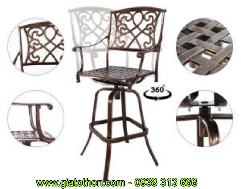 GHẾ ĐẨU XOAY CHẤT LIỆU NHÔM ĐÚC MÀU ĐỒNG CỔ bàn ghế nhôm đúc, bàn ghế nhôm ngoài trời, bàn ghế nhôm giá rẻ, bàn ghế ngoài trời nhôm đúc, bàn ghế nhôm hợp kim, bàn ghế nhôm giá tốt, bàn ghế nhôm đúc sân vườn, nơi sản xuất bàn ghế nhôm đúc, công ty cung cấp bàn ghế nhôm đúc nhập khẩu, bàn ghế nhôm đúc chất lượng, bàn ghế nhôm đúc giá rẻ tại Tp HCM, bàn ghế nhôm đúc ngoài trời cao cấp