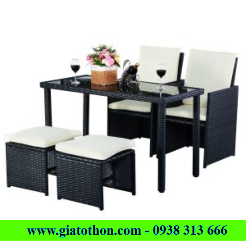  Plastic imitation rattan tables and chairs